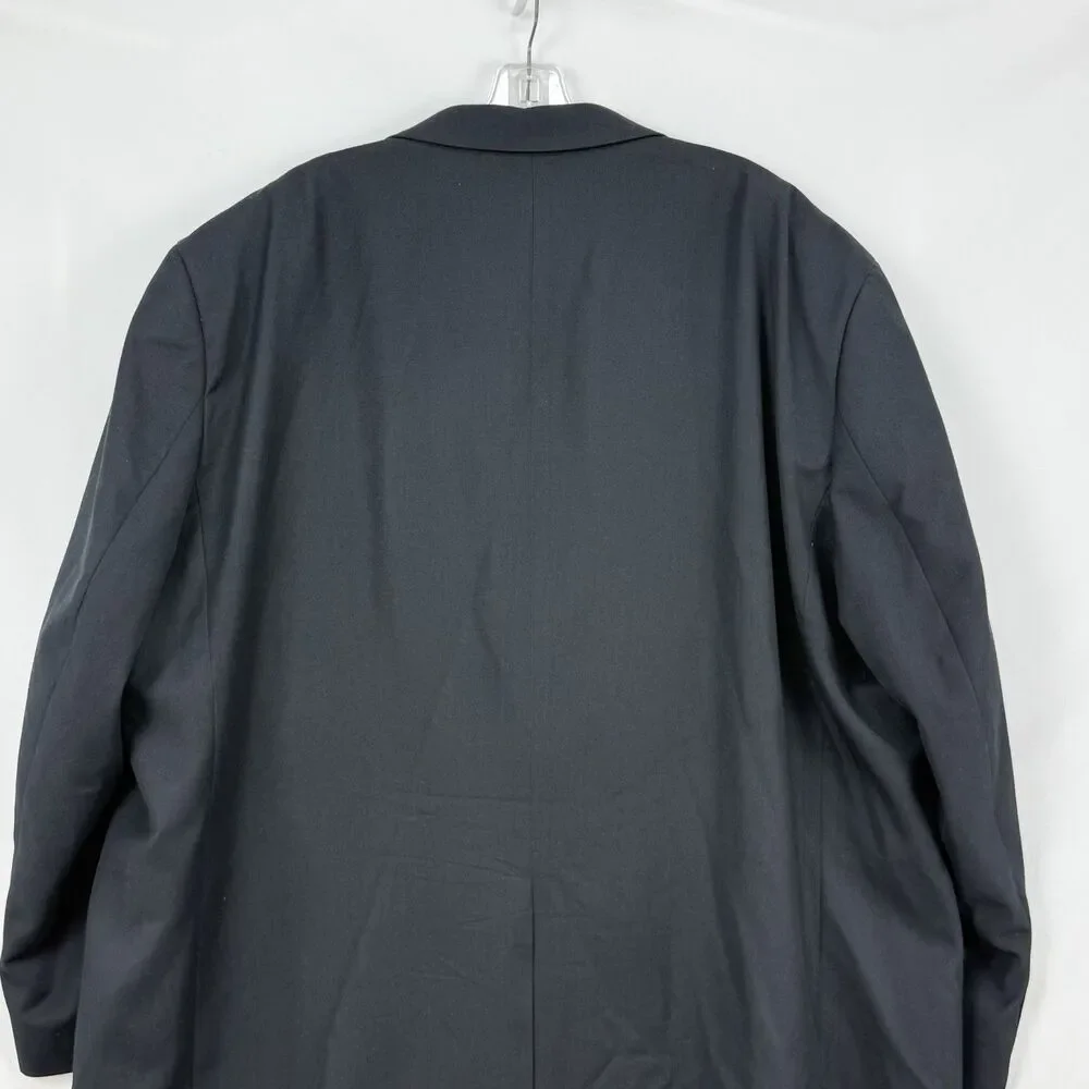 Vtg Geoffrey Beene 2 Piece Suit Mens 52R Pleated 48x30 Black 2 button Front